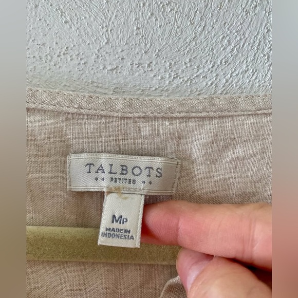 Talbots Linen Button Down, Size MP - Picture 4 of 4